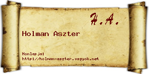 Holman Aszter névjegykártya